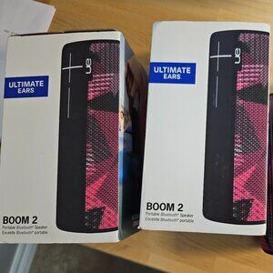 PAIR of Ultimate Ears Boom 2 Twilight Magenta Wireless Bluetooth Speakers
